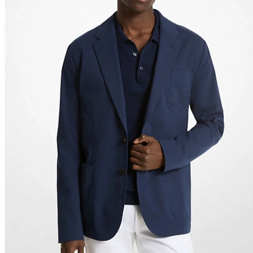 Michael Kors Seersucker Stretch Cotton Blazer, 42R